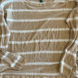 Ralph Lauren Beige and White Linen top xl